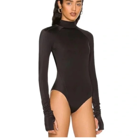 New We Are Hah Gloves Off One Piece Swimsuit BodysuitBlack